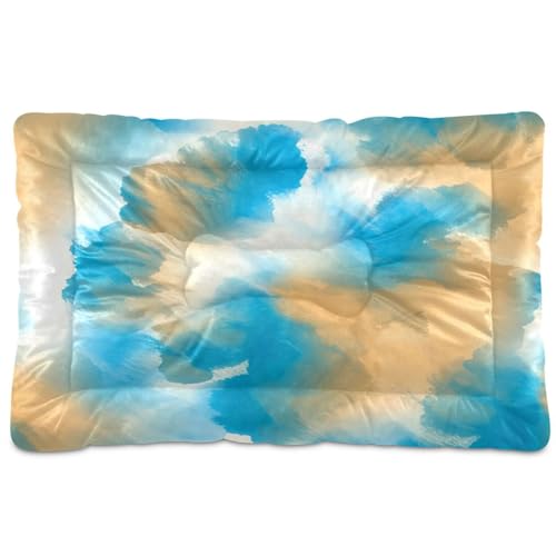 Waassud Dickes Hundebett mit Aquarell-Muster, rutschfest, kaufest, Haustierbett für Hunde und Katzen, weich, waschbar, für Boden, Sofa, Auto, 45,7 x 61 cm von Waassud