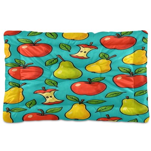 Waassud Dickes Hundebett mit bunten Cartoon-Birnen, rutschfest, kaufest, Haustierbett für Hunde und Katzen, weich, waschbar, für Boden, Sofa, Auto, 45,7 x 61 cm von Waassud