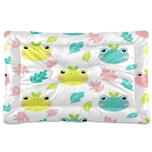 Waassud Frogs Dicke Hundebett-Matte, rutschfest, kaufest, Haustierbett für Hunde und Katzen, weich, waschbar, Hundehütte, Kistenunterlage für Boden, Sofa, Auto, 91,4 x 61 cm von Waassud