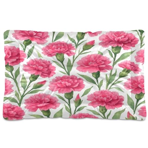 Waassud Nelkenblumen-dicke Hundebett-Matte, rutschfest, kaufest, Haustierbett für Hunde und Katzen, weich, waschbar, Hundehütte, Kistenunterlage für Boden, Sofa, Auto, 45,7 x 61 cm von Waassud