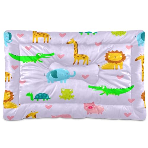 Waassud Niedliche Giraffen-Hundebett-Matte, rutschfest, kaufest, Haustierbett für Hunde und Katzen, weich, waschbar, Hundehüttenkissen für Boden, Sofa, Auto, 45,7 x 61 cm von Waassud