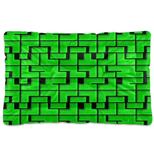 Waassud Retro Blocks Dicke Hundebett-Matte, rutschfest, kauresistent, Haustierbett für Hunde und Katzen, weich, waschbar, Hundehütte, Kistenunterlage für Boden, Sofa, Auto, 45,7 x 61 cm von Waassud