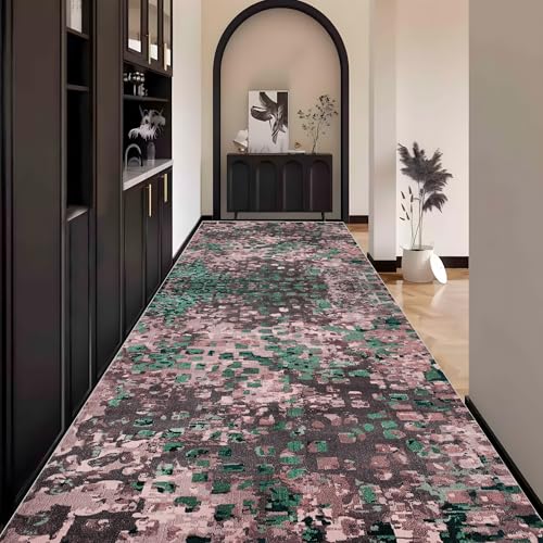 Abstrakt Teppich Läufer Flur Bunt, Teppichläufer küchenläufer Lang Waschbar rutschfest 120x550cm küchen läufer Flurläufer Fußmatte Wohnzimmerteppich Dauerhaft für Esszimmer Korridor Meterware von Waazgle
