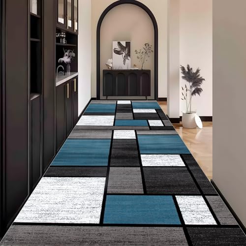 Abstrakt Teppich Läufer Flur Geometrisch Blau Grau küche Lang Waschbar rutschfest 70x350cm Teppichläufer Flurläufer küchenläufer Fußmatte Wohnzimmerteppich Dauerhaft für Esszimmer Korridor Meterware Abstrakt Teppich Läufer Flur Geometrisch Blau Grau küche Lang Waschbar rutschfest 70x350cm Teppichläufer Flurläufer küchenläufer Fußmatte Wohnzimmerteppich Dauerhaft für Esszimmer Korridor Meterware von Waazgle
