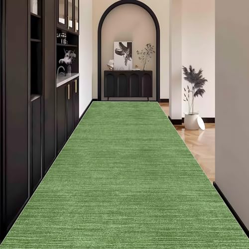 Abstrakt Teppich Läufer Flur Grün, Teppichläufer küchenläufer Lang Waschbar rutschfest 120x550cm küchen läufer Flurläufer Fußmatte Wohnzimmerteppich Dauerhaft für Esszimmer Korridor Meterware von Waazgle