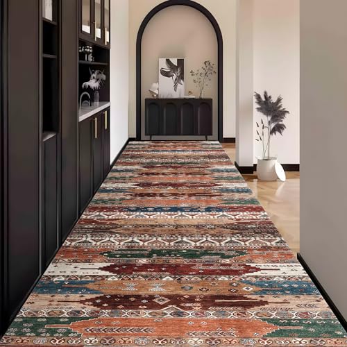 Boho Teppich Läufer Flur, Bunt Teppichläufer küchenläufer Lang Waschbar rutschfest 100x250cm küchen läufer Flurläufer Fußmatte Wohnzimmerteppich Dauerhaft für Esszimmer Korridor Meterware Boho Teppich Läufer Flur, Bunt Teppichläufer küchenläufer Lang Waschbar rutschfest 100x250cm küchen läufer Flurläufer Fußmatte Wohnzimmerteppich Dauerhaft für Esszimmer Korridor Meterware von Waazgle
