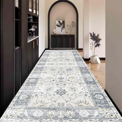 Boho Teppich Läufer Flur, Bunt Teppichläufer küchenläufer Lang Waschbar rutschfest 120x550cm küchen läufer Flurläufer Fußmatte Wohnzimmerteppich Dauerhaft für Esszimmer Korridor Meterware von Waazgle