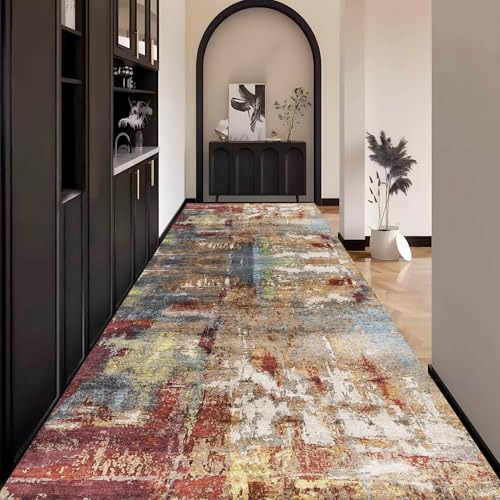 Teppich Läufer Flur Abstrakt, Bunt Teppichläufer küchenläufer Lang Waschbar rutschfest 40x340cm küchen läufer Flurläufer Fußmatte Wohnzimmerteppich Dauerhaft für Esszimmer Korridor Meterware Teppich Läufer Flur Abstrakt, Bunt Teppichläufer küchenläufer Lang Waschbar rutschfest 40x340cm küchen läufer Flurläufer Fußmatte Wohnzimmerteppich Dauerhaft für Esszimmer Korridor Meterware von Waazgle