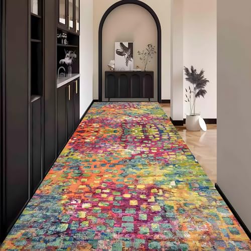 Teppich Läufer Flur Abstrakt, Bunt Teppichläufer küchenläufer Lang Waschbar rutschfest 60x170cm küchen läufer Flurläufer Fußmatte Wohnzimmerteppich Dauerhaft für Esszimmer Korridor Meterware Teppich Läufer Flur Abstrakt, Bunt Teppichläufer küchenläufer Lang Waschbar rutschfest 60x170cm küchen läufer Flurläufer Fußmatte Wohnzimmerteppich Dauerhaft für Esszimmer Korridor Meterware von Waazgle