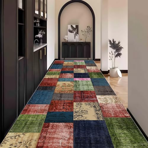 Vintage Teppich Läufer Flur, Teppichläufer küchenläufer Lang Waschbar rutschfest 110x300cm küchen läufer Flurläufer Fußmatte Wohnzimmerteppich Dauerhaft für Esszimmer Korridor Meterware Vintage Teppich Läufer Flur, Teppichläufer küchenläufer Lang Waschbar rutschfest 110x300cm küchen läufer Flurläufer Fußmatte Wohnzimmerteppich Dauerhaft für Esszimmer Korridor Meterware von Waazgle