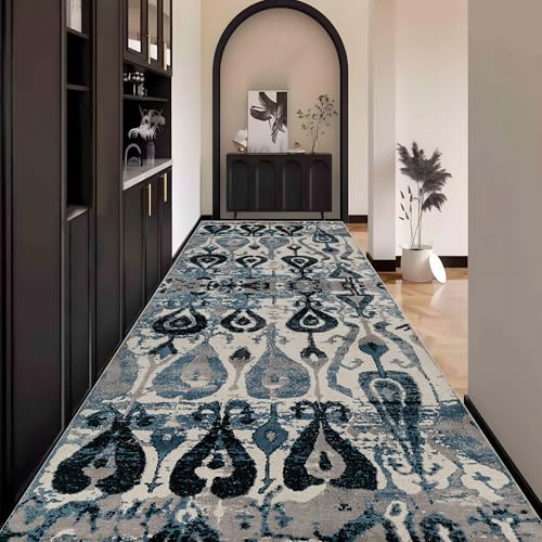 Vintage Teppich Läufer Flur, Teppichläufer küchenläufer Lang Waschbar rutschfest 110x500cm küchen läufer Flurläufer Fußmatte Wohnzimmerteppich Dauerhaft für Esszimmer Korridor Meterware Vintage Teppich Läufer Flur, Teppichläufer küchenläufer Lang Waschbar rutschfest 110x500cm küchen läufer Flurläufer Fußmatte Wohnzimmerteppich Dauerhaft für Esszimmer Korridor Meterware von Waazgle