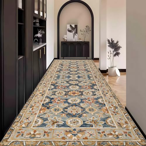 Vintage Teppich Läufer Flur, Teppichläufer küchenläufer Lang Waschbar rutschfest 120x600cm küchen läufer Flurläufer Fußmatte Wohnzimmerteppich Dauerhaft für Esszimmer Korridor Meterware Vintage Teppich Läufer Flur, Teppichläufer küchenläufer Lang Waschbar rutschfest 120x600cm küchen läufer Flurläufer Fußmatte Wohnzimmerteppich Dauerhaft für Esszimmer Korridor Meterware von Waazgle