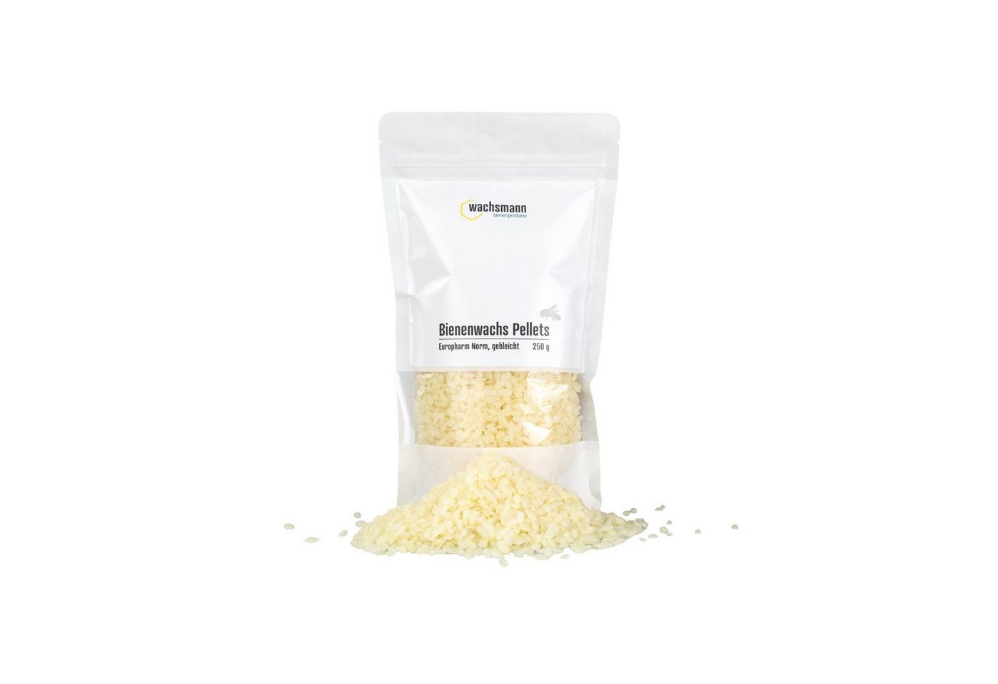 Wachsmann Bienenprodukte Bastelnaturmaterial Bienenwachs Pastillen gebleicht 250g, (1-tlg), 100 % rein, schonend gebleicht, Europharm Norm, medizinische Qualität von Wachsmann Bienenprodukte