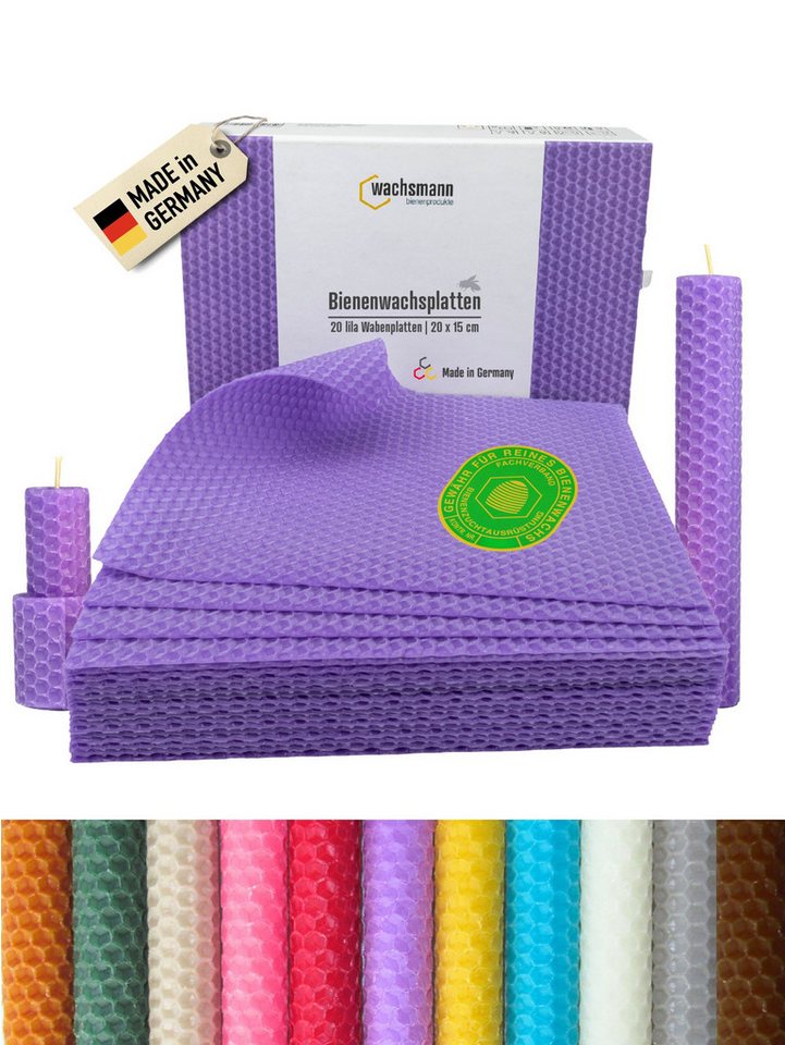 Wachsmann Bienenprodukte Bastelnaturmaterial Bienenwachsplatten, 20 x 15 cm, 20 Stück, 100% echtes Bienenwachs von Wachsmann Bienenprodukte