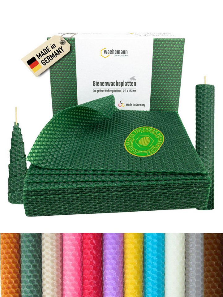 Wachsmann Bienenprodukte Bastelnaturmaterial Bienenwachsplatten, 20 x 15 cm, 20 Stück, 100% echtes Bienenwachs von Wachsmann Bienenprodukte