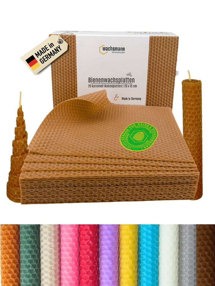 Wachsmann Bienenprodukte Bastelnaturmaterial Bienenwachsplatten, 20 x 15 cm, 20 Stück, 100% echtes Bienenwachs Wachsmann Bienenprodukte Bastelnaturmaterial Bienenwachsplatten, 20 x 15 cm, 20 Stück, 100% echtes Bienenwachs von Wachsmann Bienenprodukte