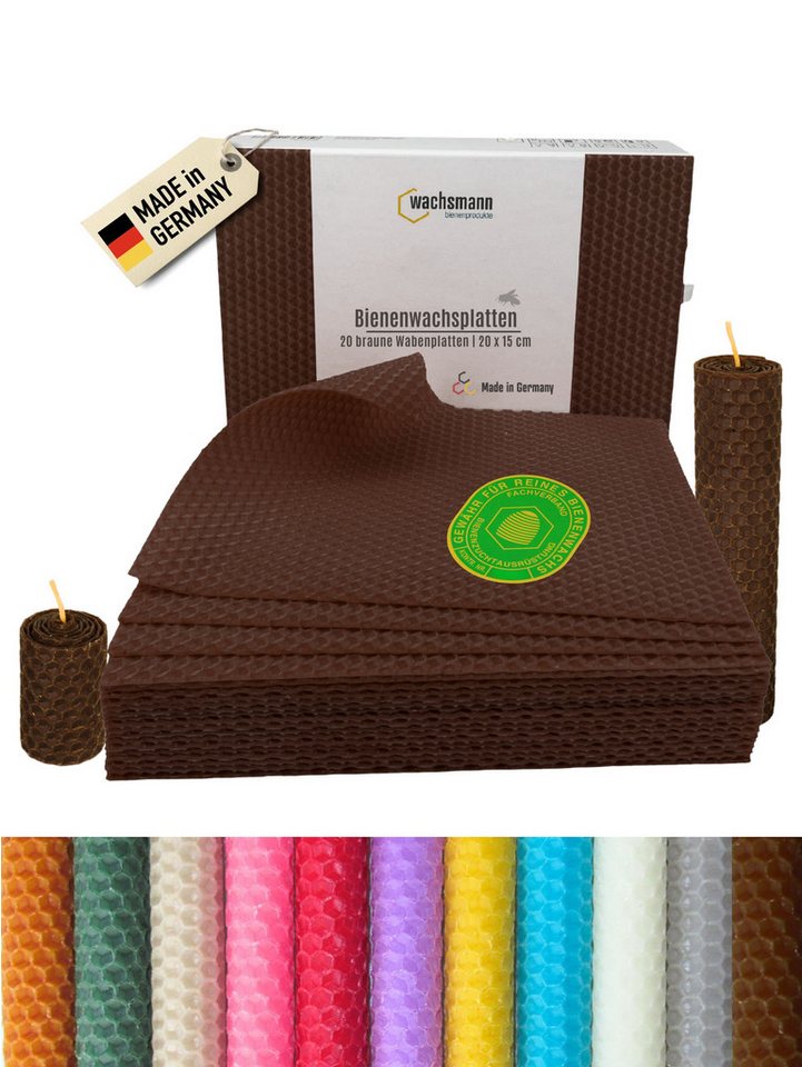 Wachsmann Bienenprodukte Bastelnaturmaterial Bienenwachsplatten, 20 x 15 cm, 20 Stück, 100% echtes Bienenwachs Wachsmann Bienenprodukte Bastelnaturmaterial Bienenwachsplatten, 20 x 15 cm, 20 Stück, 100% echtes Bienenwachs von Wachsmann Bienenprodukte