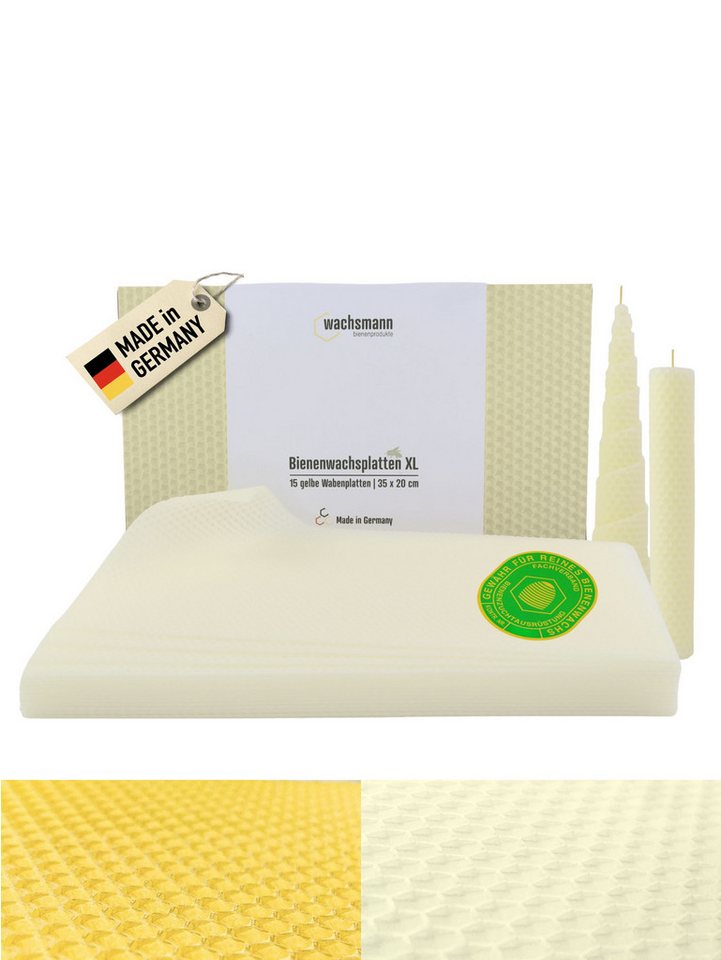 Wachsmann Bienenprodukte Bastelnaturmaterial Bienenwachsplatten XL, 100% echtes Bienenwachs Wachsmann Bienenprodukte Bastelnaturmaterial Bienenwachsplatten XL, 100% echtes Bienenwachs von Wachsmann Bienenprodukte