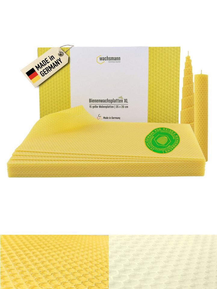 Wachsmann Bienenprodukte Bastelnaturmaterial Bienenwachsplatten XL, 100% echtes Bienenwachs von Wachsmann Bienenprodukte