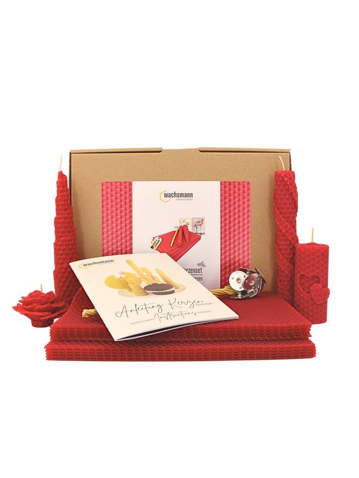 Wachsmann Bienenprodukte Bienenwachskerze Bastelset für Erwachsene, 10 Bienenwachsplatten (aus Deutschland, mit Hanfdochten für 10 Kerzen), 100 % reines Bienenwachs von Wachsmann Bienenprodukte