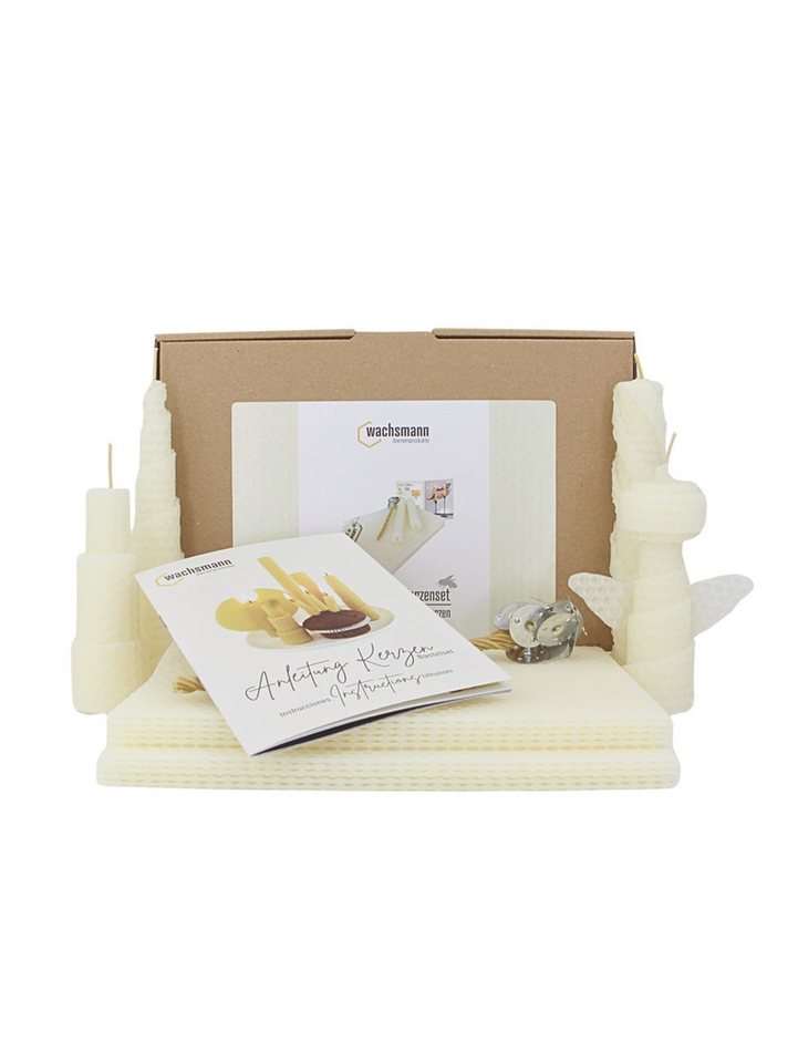 Wachsmann Bienenprodukte Bienenwachskerze Bastelset für Erwachsene, 10 Bienenwachsplatten (aus Deutschland, mit Hanfdochten für 10 Kerzen), 100 % reines Bienenwachs von Wachsmann Bienenprodukte