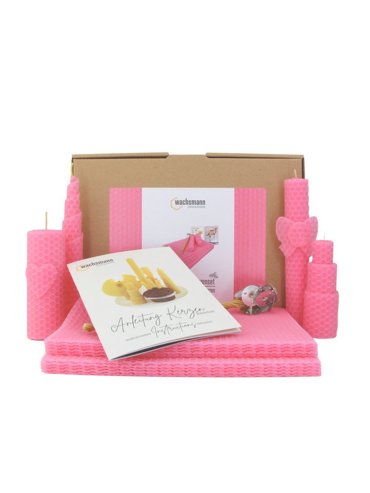 Wachsmann Bienenprodukte Bienenwachskerze Bastelset für Erwachsene, 10 Bienenwachsplatten (aus Deutschland, mit Hanfdochten für 10 Kerzen), 100 % reines Bienenwachs von Wachsmann Bienenprodukte