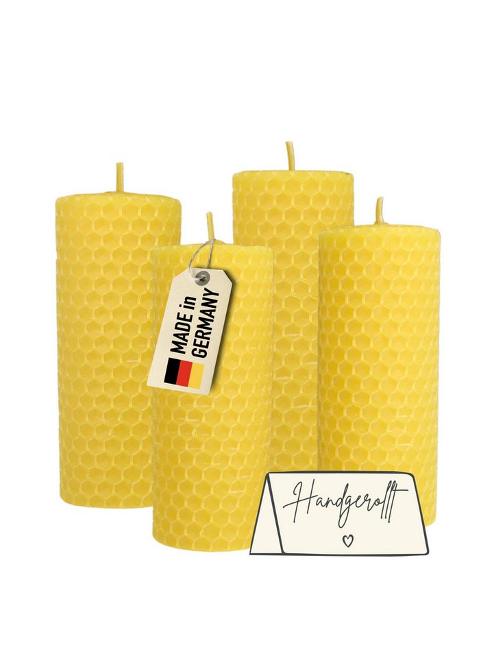 Wachsmann Bienenprodukte Bienenwachskerze handgerollt, 100 % Bienenwachs, 4er Set Wachsmann Bienenprodukte Bienenwachskerze handgerollt, 100 % Bienenwachs, 4er Set von Wachsmann Bienenprodukte