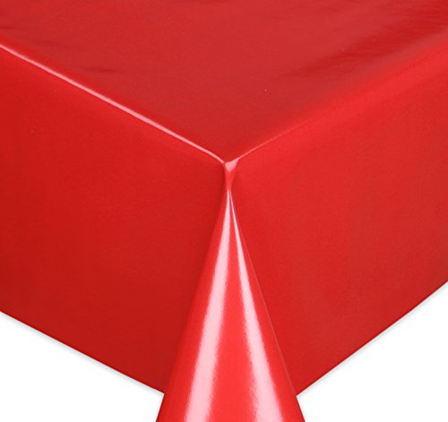 Wachstuchtischdecke Tischdecke Wachstuch abwischbar, Glatte Oberfläche Uni Motiv Rot, Farbe + Größe wählbar 140x140 cm von Tischdecke