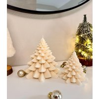 Tannenbaum Kerze Mit Zapfen | Weihnachtsbaum 100 % Natürliches Rapswachs von Wachswunder