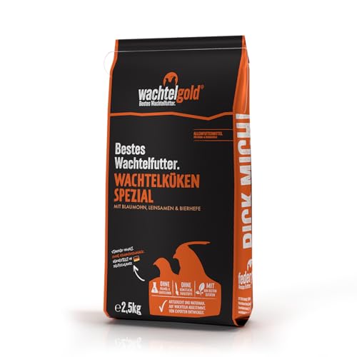 WachtelGold Wachtelküken Spezial Futter 2,5kg - reich an Kräutern, Bierhefe und Blaumohn von WachtelGold