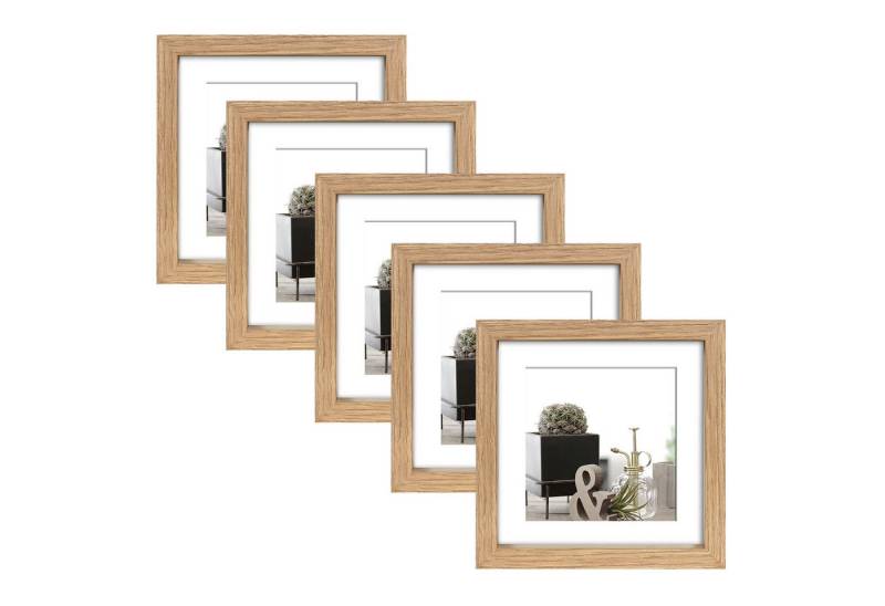 Wackadoo Living Bilderrahmen Serie Nordic MDF Holz mit Glasscheibe und Passepartout, (5 St), FSC Holz von Wackadoo Living