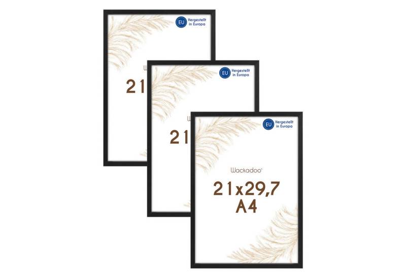 Wackadoo Living Bilderrahmen-Set Holzbilderrahmen mit Glas für Einzelbilder diverse Formate & Farben, (AMALFI, in Natur, Weiß oder Schwarz, aus italienischem Holz, FSC, 3 St), Fotowand, Puzzlerahmen, Dekoration, Poster, Collage für Fotos & Bilder von Wackadoo Living