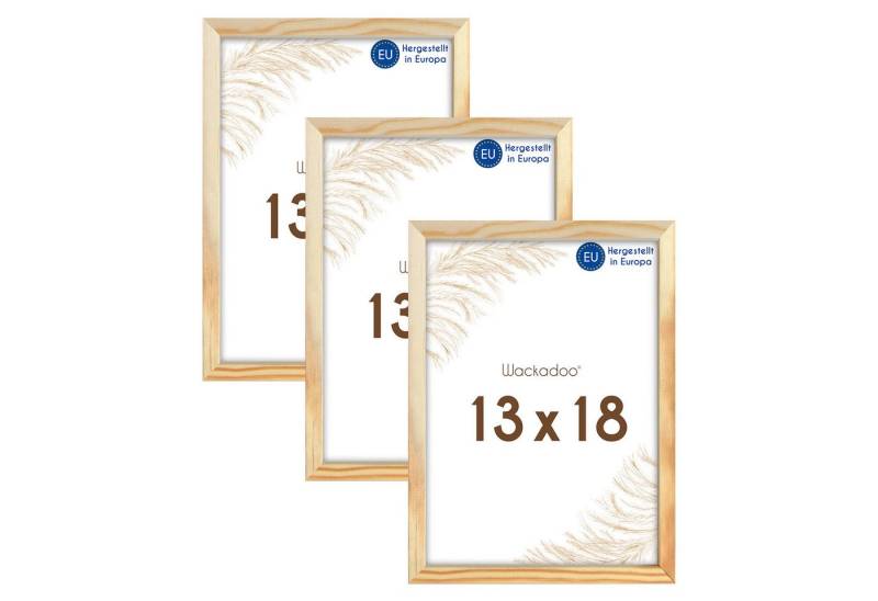 Wackadoo Living Bilderrahmen-Set Holzbilderrahmen mit Glas für Einzelbilder diverse Formate & Farben, (AMALFI, in Natur, Weiß oder Schwarz, aus italienischem Holz, FSC, 3 St), Fotowand, Puzzlerahmen, Dekoration, Poster, Collage für Fotos & Bilder von Wackadoo Living