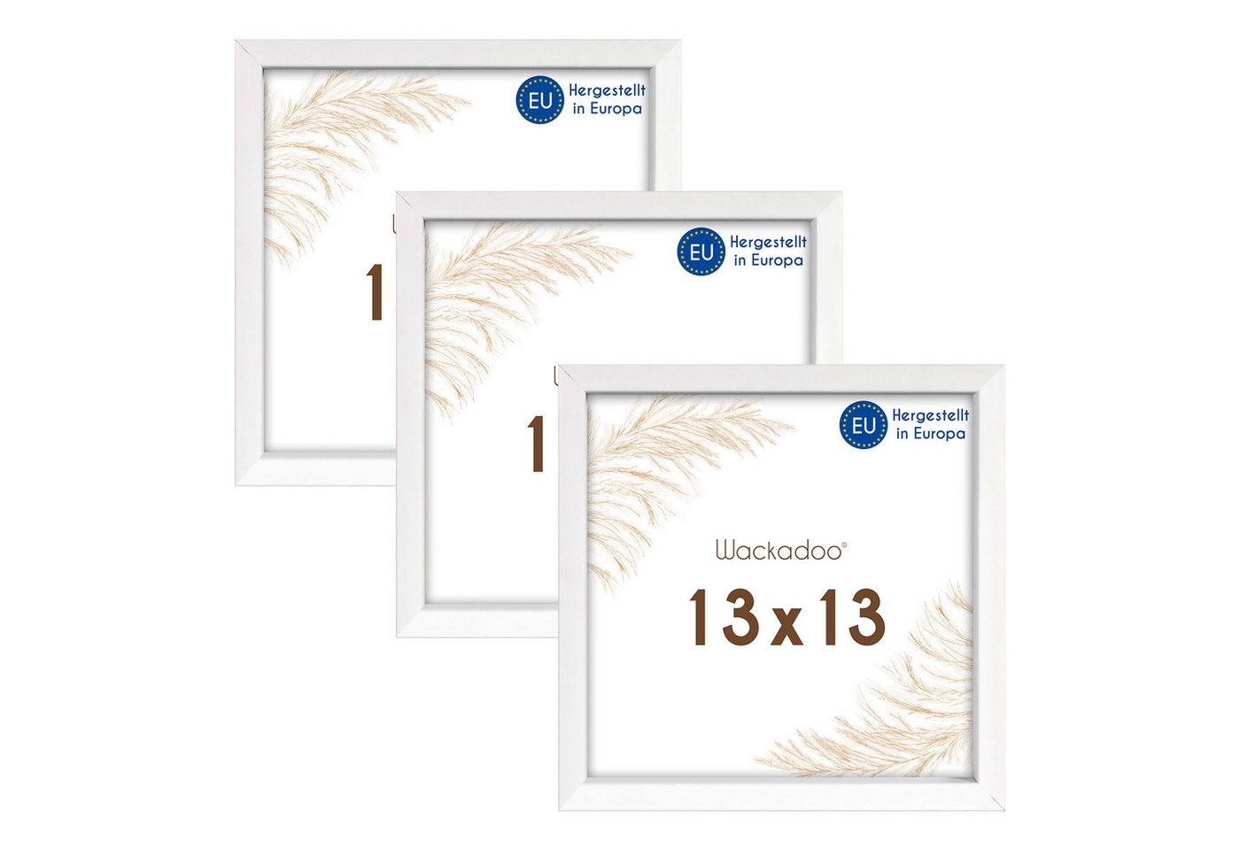 Wackadoo Living Bilderrahmen-Set Holzbilderrahmen mit Glas für Einzelbilder diverse Formate & Farben, (AMALFI, in Natur, Weiß oder Schwarz, aus italienischem Holz, FSC, 3 St), Fotowand, Puzzlerahmen, Dekoration, Poster, Collage für Fotos & Bilder von Wackadoo Living