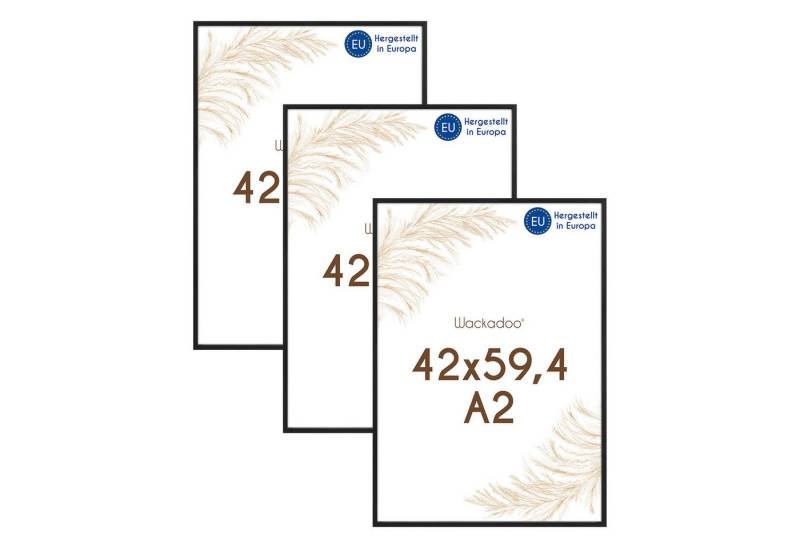 Wackadoo Living Bilderrahmen-Set Holzbilderrahmen mit Glas für Einzelbilder diverse Formate & Farben, (AMALFI, in Natur, Weiß oder Schwarz, aus italienischem Holz, FSC, 3 St), Fotowand, Puzzlerahmen, Dekoration, Poster, Collage für Fotos & Bilder von Wackadoo Living
