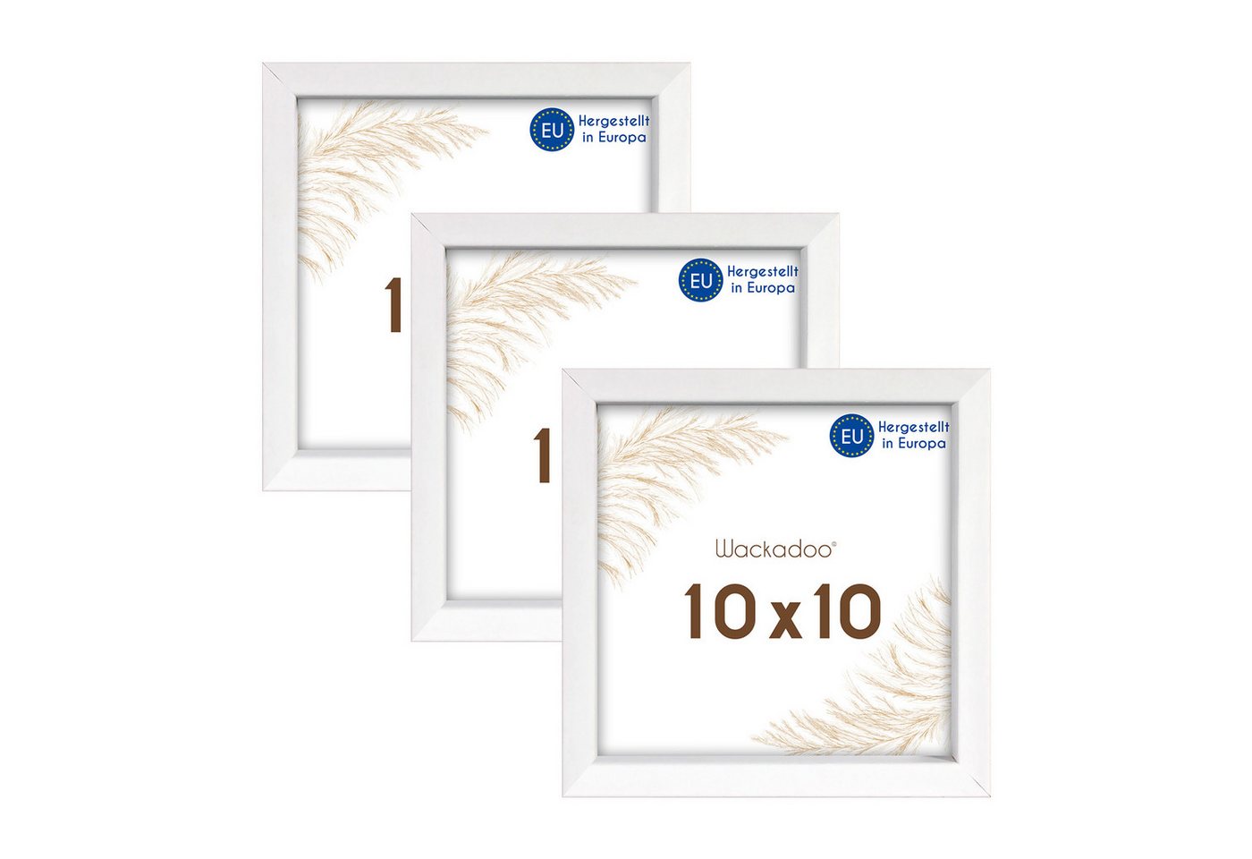 Wackadoo Living Bilderrahmen-Set Holzbilderrahmen mit Glas für Einzelbilder diverse Formate & Farben, (AMALFI, in Natur, Weiß oder Schwarz, aus italienischem Holz, FSC, 3 St), Fotowand, Puzzlerahmen, Dekoration, Poster, Collage für Fotos & Bilder von Wackadoo Living