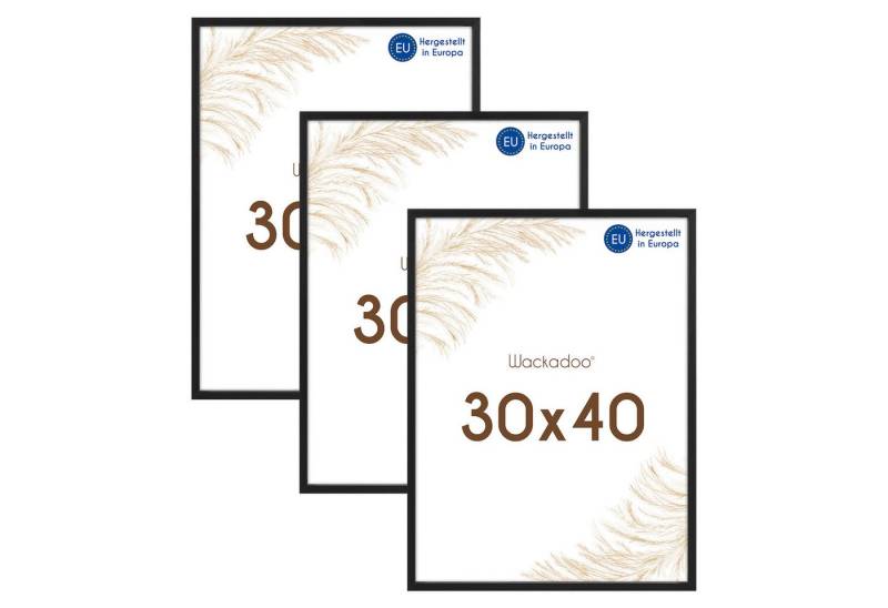 Wackadoo Living Bilderrahmen-Set Holzbilderrahmen mit Glas für Einzelbilder diverse Formate & Farben, (AMALFI, in Natur, Weiß oder Schwarz, aus italienischem Holz, FSC, 3 St), Fotowand, Puzzlerahmen, Dekoration, Poster, Collage für Fotos & Bilder von Wackadoo Living