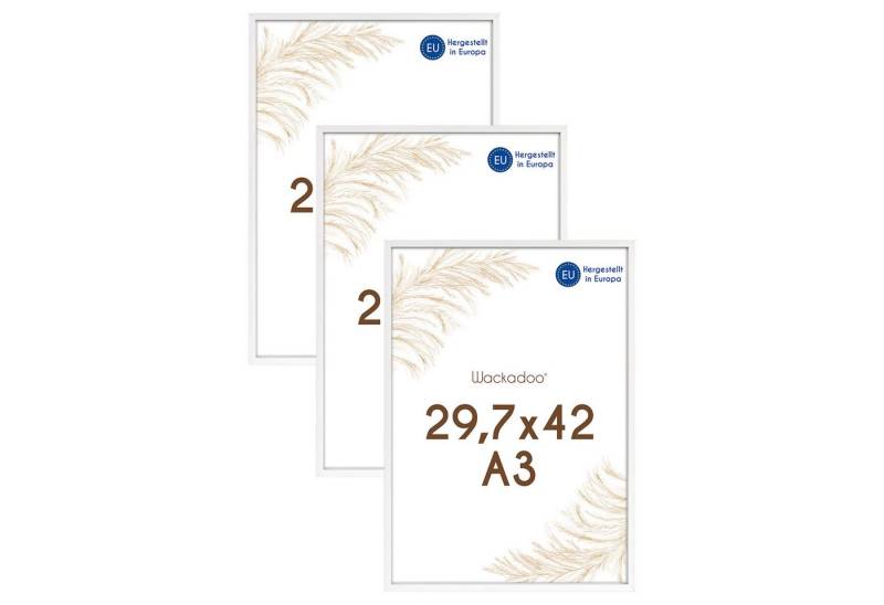 Wackadoo Living Bilderrahmen-Set Holzbilderrahmen mit Glas für Einzelbilder diverse Formate & Farben, (AMALFI, in Natur, Weiß oder Schwarz, aus italienischem Holz, FSC, 3 St), Fotowand, Puzzlerahmen, Dekoration, Poster, Collage für Fotos & Bilder von Wackadoo Living
