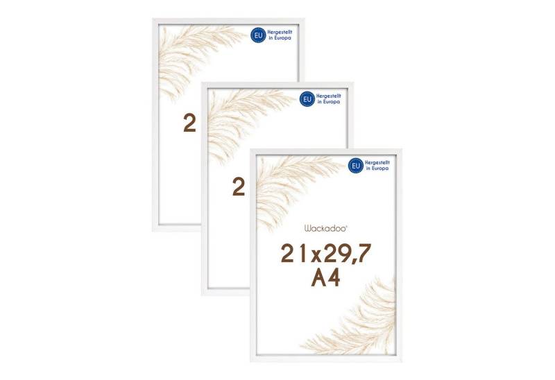 Wackadoo Living Bilderrahmen-Set Holzbilderrahmen mit Glas für Einzelbilder diverse Formate & Farben, (AMALFI, in Natur, Weiß oder Schwarz, aus italienischem Holz, FSC, 3 St), Fotowand, Puzzlerahmen, Dekoration, Poster, Collage für Fotos & Bilder von Wackadoo Living