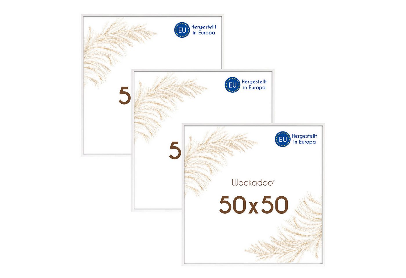 Wackadoo Living Bilderrahmen-Set Holzbilderrahmen mit Glas für Einzelbilder diverse Formate & Farben, (AMALFI, in Natur, Weiß oder Schwarz, aus italienischem Holz, FSC, 3 St), Fotowand, Puzzlerahmen, Dekoration, Poster, Collage für Fotos & Bilder von Wackadoo Living