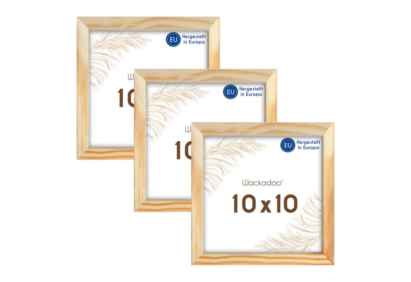 Wackadoo Living Bilderrahmen-Set Holzbilderrahmen mit Glas für Einzelbilder diverse Formate & Farben, (AMALFI, in Natur, Weiß oder Schwarz, aus italienischem Holz, FSC, 3 St), Fotowand, Puzzlerahmen, Dekoration, Poster, Collage für Fotos & Bilder von Wackadoo Living