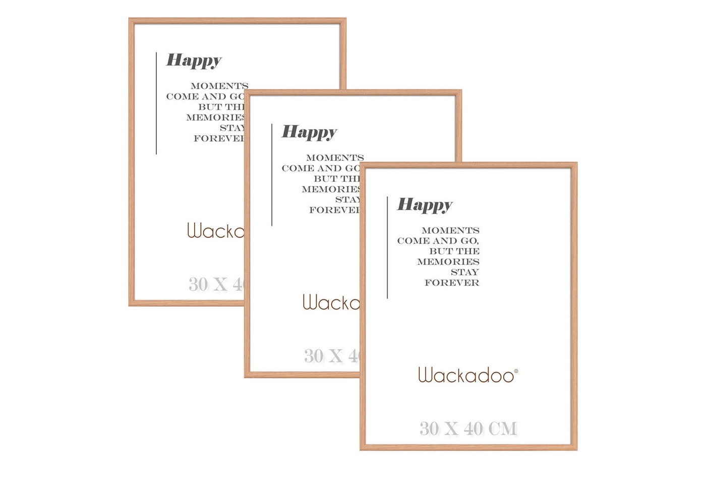 Wackadoo Living Bilderrahmen-Set HAPPY mit Glasscheibe aus FSC zertifiziertem MDF Holz, 3er Set, Bildformat 30 x 40 cm Wackadoo Living Bilderrahmen-Set HAPPY mit Glasscheibe aus FSC zertifiziertem MDF Holz, 3er Set, Bildformat 30 x 40 cm von Wackadoo Living