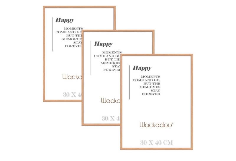 Wackadoo Living Bilderrahmen-Set HAPPY mit Glasscheibe aus FSC zertifiziertem MDF Holz, 3er Set, Bildformat 30 x 40 cm von Wackadoo Living