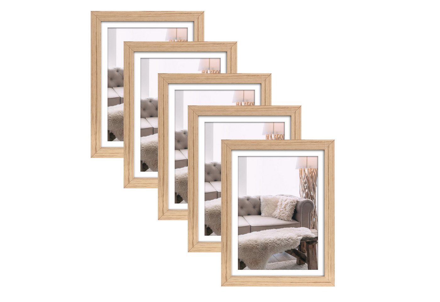 Wackadoo Living Bilderrahmen-Set the Frame Bilderrahmen mit Passepartout, (5er Set), FSC Holz von Wackadoo Living