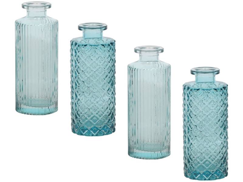 Wackadoo Living Dekovase für Trockenblumen Pflanzen Blumenvase Wohndeko (4er-Set, 4 St), aus Glas von Wackadoo Living