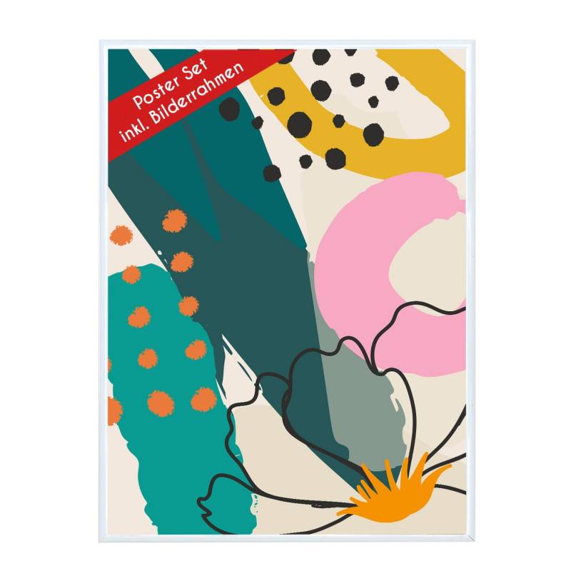 Wackadoo Living Poster "Abstrakt" mit Bilderrahmen, Wandbilder Wohnzimmer, Abstrakt bunt Wackadoo Living Poster "Abstrakt" mit Bilderrahmen, Wandbilder Wohnzimmer, Abstrakt bunt von Wackadoo Living