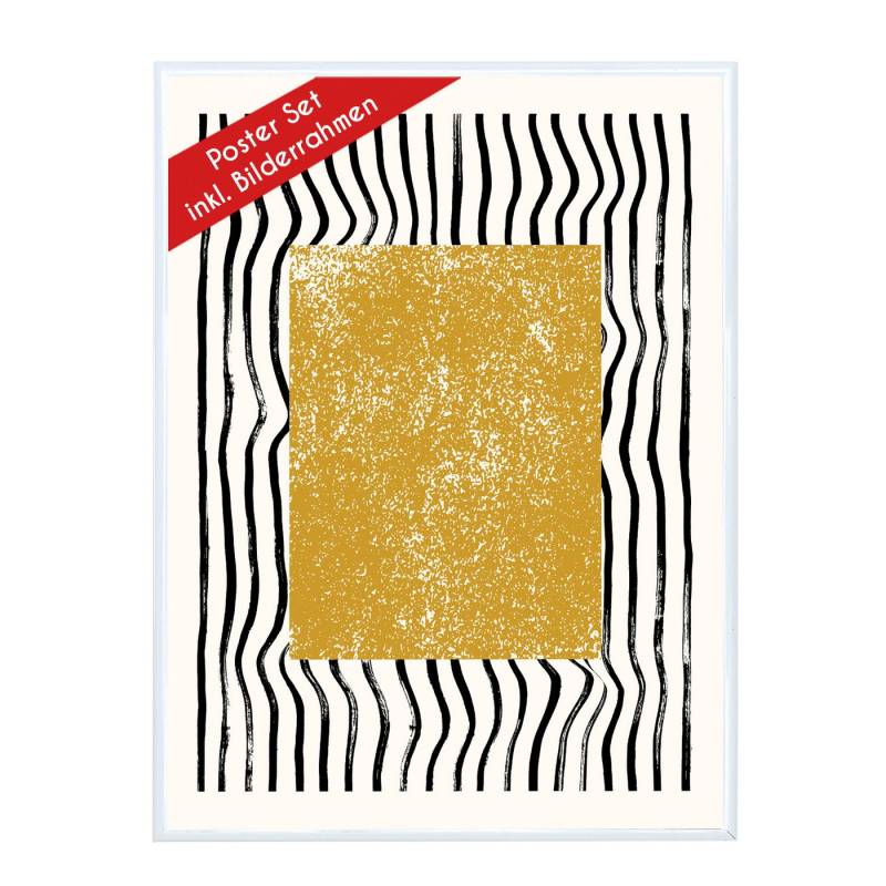 Wackadoo Living Poster "Abstrakt" mit Bilderrahmen, Wandbilder Wohnzimmer, Abstrakt gold Wackadoo Living Poster "Abstrakt" mit Bilderrahmen, Wandbilder Wohnzimmer, Abstrakt gold von Wackadoo Living