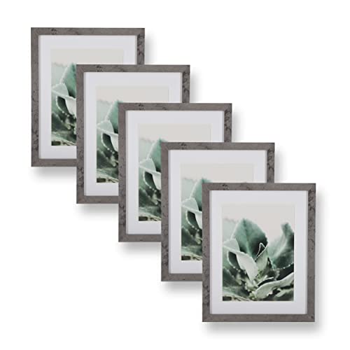 Wackadoo 5er Set Bilderrahmen, FSC MDF Holzrahmen Fotogalerie Glasscheibe Fotorahmen mit Glasscheibe Collage (15 x 20 cm, Beton) von Wackadoo