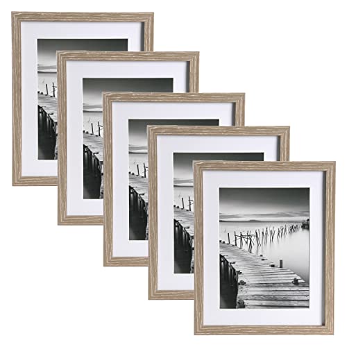 Wackadoo® 5er Set Bilderrahmen, FSC® Holzrahmen Fotogalerie Glasscheibe Fotorahmen mit Glasscheibe Collage (15 x 20 cm, Gekalkte Eiche) von Wackadoo