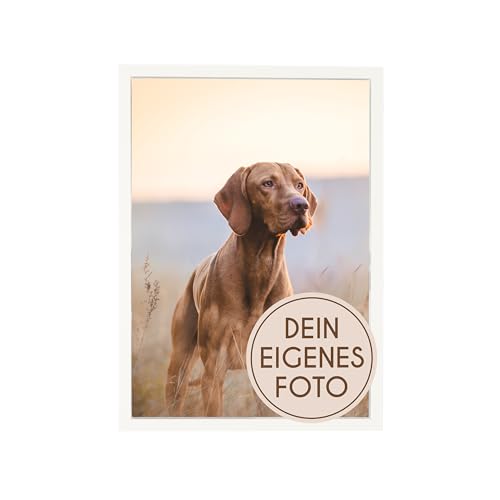 Wackadoo® Holz Bilderrahmen mit eigenem Foto 29,7x42 cm DIN A3 (hoch) cm weiß - Poster mit Wunschmotiv - Personalisiertes Geschenk - Wunschmotiv - Muttertagsgeschenk von Wackadoo